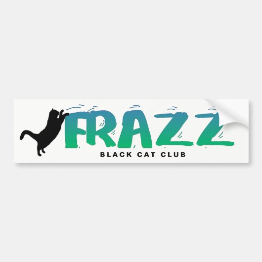 FRAZZ. Black Cat Club Bumpersticker (Voorkant)