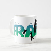 FRAZZ. Zwarte kat-Mok Koffiemok (Voorkant links)