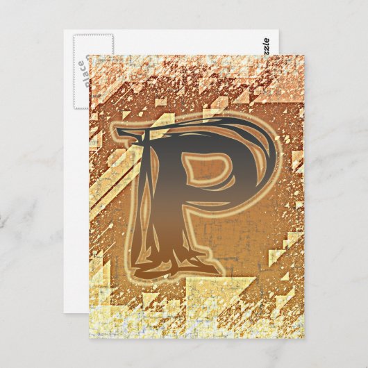 FRAZZLE MONOGRAM P BRIEFKAART (Voorkant / Achterkant)