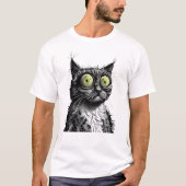 Frazzled Cat Design T-shirt (Voorkant)