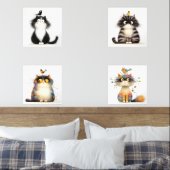 Frazzled Cats met Bird Waterverf Wall Prints (Slaapkamer)