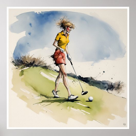 Frazzled Golfer - Golf Art Print (Voorkant)