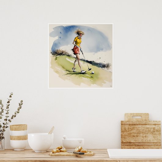 Frazzled Golfer - Golf Art Print (Keuken)