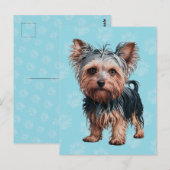 Frazzled Yorkie Dog Briefkaart Yorkshire Terriër (Voorkant / Achterkant)