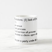 FRCP 12(b) Moties: (1) gebrek aan een SMJ(2) Koffiemok (Center)