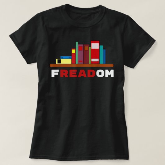 Freadom - ik lees verboden boeken t-shirt (Design voorkant)