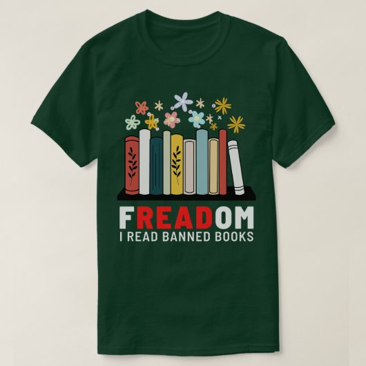 Freadom ik lees verboden boeken t-shirt (Design voorkant)
