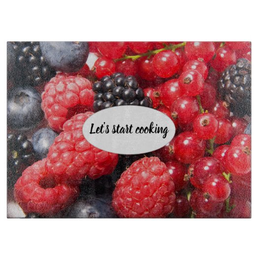 Freah-fruitkookfoto met aanpasbare tekst snijplank (Voorkant)