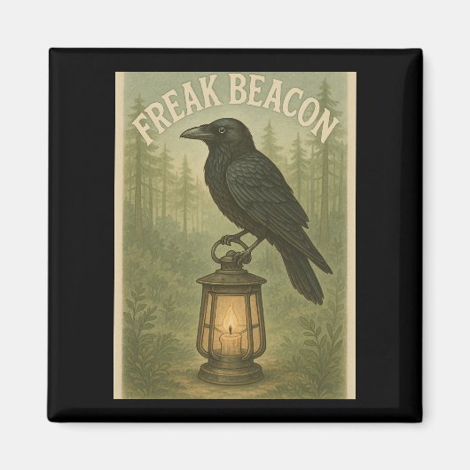 Freak Beacon Raven Square Magnet (Voorkant)