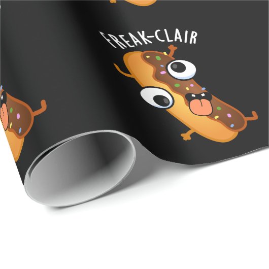 Freak-clair Funny Eclair Pun Dark BG Cadeaupapier (Rol Hoek)