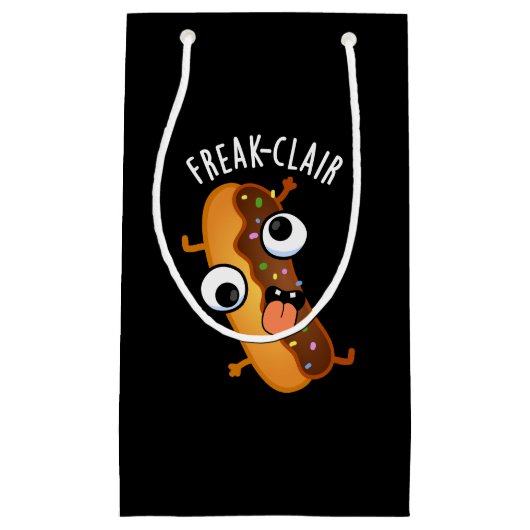 Freak-clair Funny Eclair Pun Dark BG Klein Cadeauzakje (Voorkant)