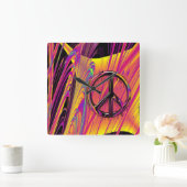 Freak Flag Psychedelic Hippy Couture Vierkante Klok (Huis)