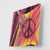 Freak Flag Psychedelic Hippy Couture Vierkante Klok (Hoek)