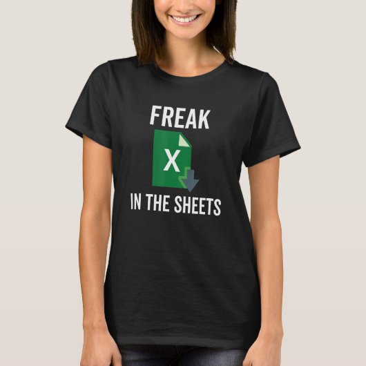 Freak in de Excel Spreadsheets Grappige Compu T-shirt (Voorkant)