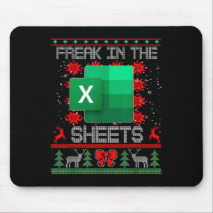 Freak in de vellen Excel-spreadsheet Lelijk Kerst Muismat