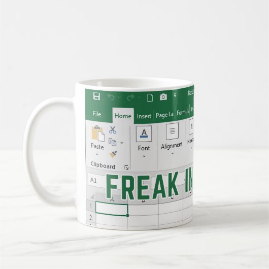 Freak in de vellen Mok, Excel koffie Mok (Links)