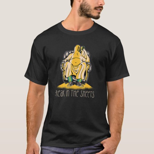 FREAK IN HET SHEETSDrunk Ghost Halloween Meme T-shirt (Voorkant)