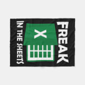 Freak In The Sheets, Accountant Funny Spreadsheet Fleece Deken (Voorkant (Horizontaal))