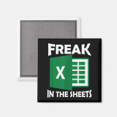 Freak In The Sheets, Accountant Funny Spreadsheet  Magneet (Voorkant / Achterkant)