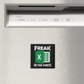 Freak In The Sheets, Accountant Funny Spreadsheet  Magneet (Insitu (Vaatwasser))