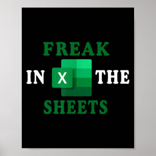 Freak In The Sheets, accountant grappige spreadshe Poster