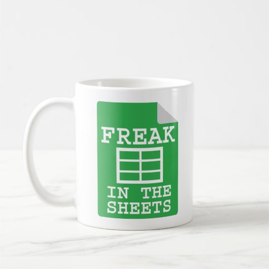 Freak in vellen grappige spreadsheet koffiemok (Links)