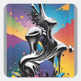 Freak Matching beroemd gemaakt door Ken Gage Surre Vierkante Sticker