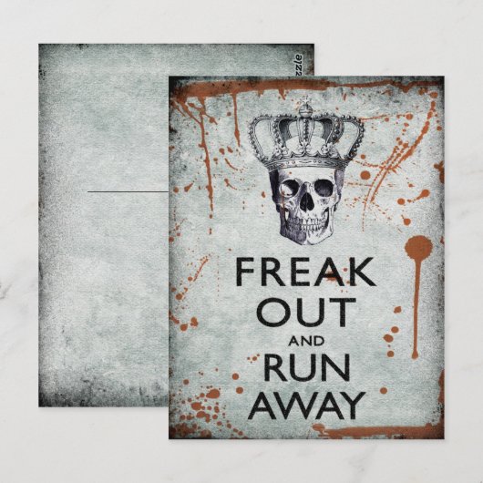 Freak Out en run-out Halloween Briefkaart (Voorkant / Achterkant)