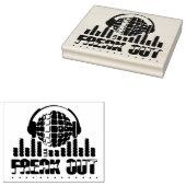 Freak Out Muziek Beat Rubber Stamp Rubberstempel (Gestempeld)