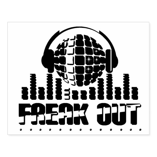 Freak Out Muziek Beat Rubber Stamp Rubberstempel (Afrduk)