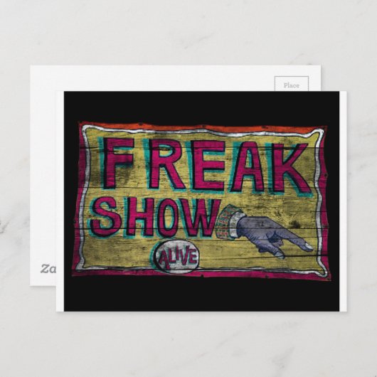 Freak Show banner Briefkaart (Voorkant / Achterkant)