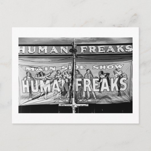 Freak Show, jaren '40 Briefkaart (Voorkant)