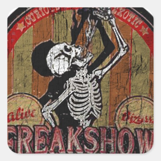 Freak-Show Vierkante Sticker (Voorkant)