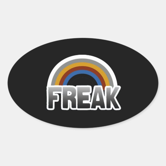 Freak trots ovale sticker (Voorkant)