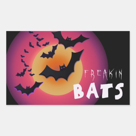 Freakin' Bats Halloween ID223 Rechthoekige Sticker (Voorkant)