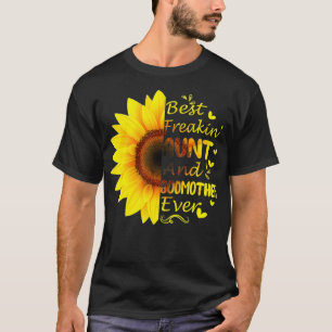Freakin tante Godmoeder Ever Sunflower Moederdag T-shirt