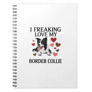 Freaking Love Border Collie Hond Harten_1 Notitieboek