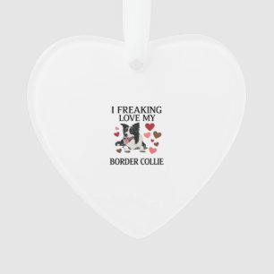 Freaking Love Border Collie Hond Harten_1 Ornament