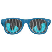 Freaky Blue Cat Eyes Retro zonnebrillen (Voorkant)
