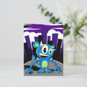 Freaky Blue Monster Briefkaart (Staand voorkant)