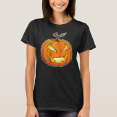 Freaky Cartoon Jack-O-Lantern (zwart) T-shirt (Voorkant)