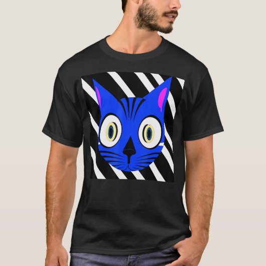 Freaky cat art meow kat portret schattig kattenhut t-shirt (Voorkant)