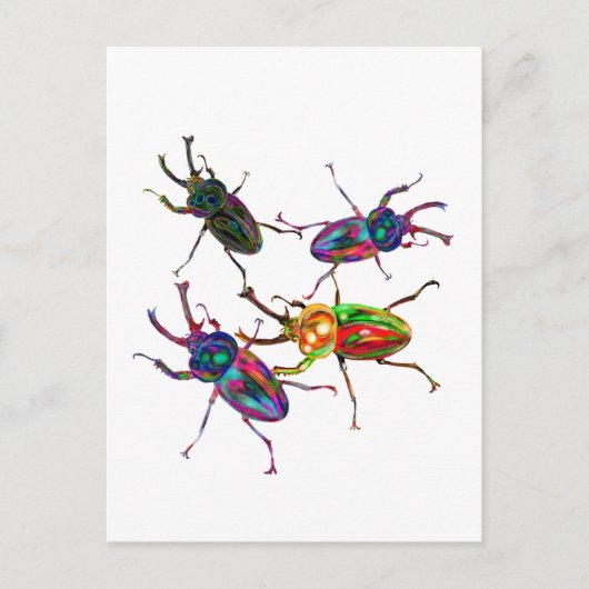Freaky Cool Rainbow Stag Kevers Briefkaart (Voorkant)