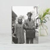 Freaky Couple Halloween Party Kaart (Staand voorkant)