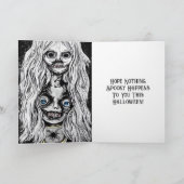 Freaky Enge Spooky Oude Doll Halloween Kaart (Binnen)