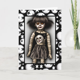 Freaky Enge Spooky Oude Doll Halloween Kaart
