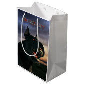 Freaky Gift. Big, black dog Medium Cadeauzakje (Achterkant Gekanteld)