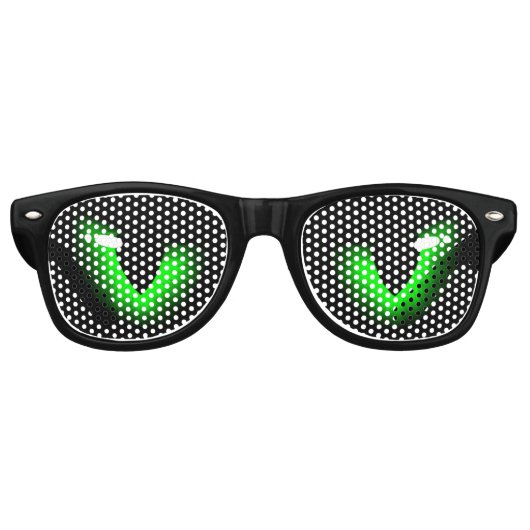 Freaky Green Grumpy Animal Cat Eyes Retro Zonnebril (Voorkant)