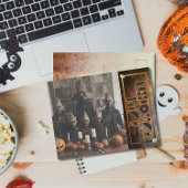 Freaky Halloween gemaskerde figuren Feestdagenkaart