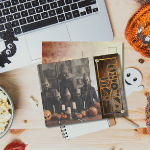 Freaky  Halloween gemaskerde figuren Feestdagenkaart